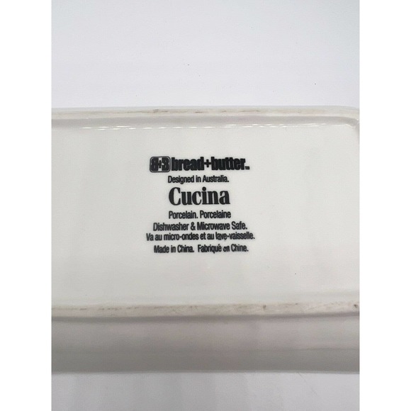 CUCINA White Porcelain Embossed Butter Dish Bread + Butter Australia NWOT - Picture 5 of 5